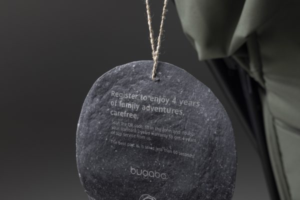 Chemarts 2026 34 _AaltoUniversity_photographer_esakapila_labels_bugaboo Cellulose leather-like labels — Alessandra Fini, Bianca-Elena Galan & Cathrin Simbikangwa, BA in Design and Media ARTS for Bugaboo, 2026